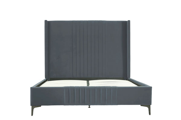 Promenade Queen-Size Bed in Grey BD010-QN-GY Manhattan Comfort