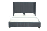 Promenade Queen-Size Bed in Grey BD010-QN-GY Manhattan Comfort