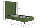 Promenade Twin-Size Bed in Moss Green BD010-TW-MG Manhattan Comfort