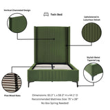 Promenade Twin-Size Bed in Moss Green BD010-TW-MG Manhattan Comfort