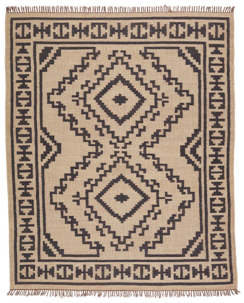 Jaipur Living Bedouin Jaima Bd24 Handwoven Handmade 100% Jute Moroccan / Bohemian Medallion Indoor Rug Tan, Black 100% Jute Rug149987