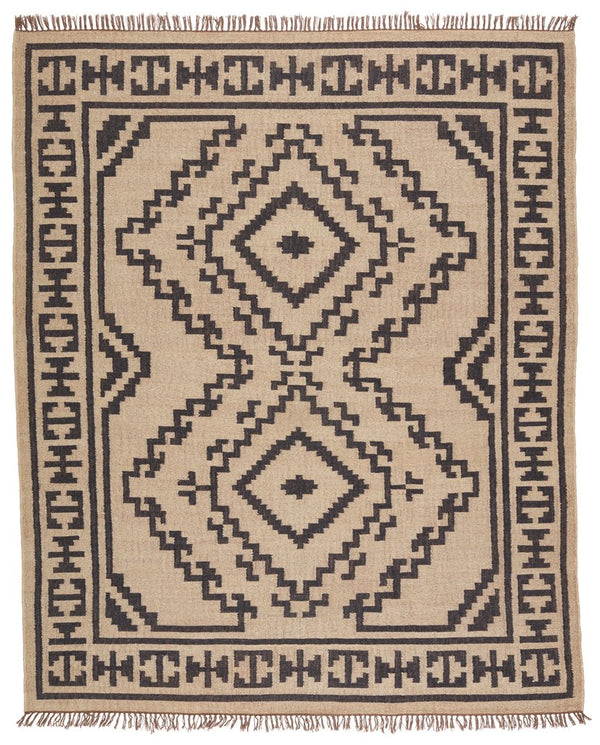 Jaipur Living Bedouin Jaima Bd24 Handwoven Handmade 100% Jute Moroccan / Bohemian Medallion Indoor Rug Tan, Black 100% Jute Rug149987