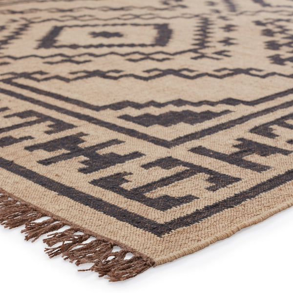 Jaipur Living Bedouin Jaima Bd24 Handwoven Handmade 100% Jute Moroccan / Bohemian Medallion Indoor Rug Tan, Black 100% Jute Rug149987
