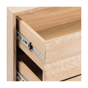 Union Home Estelle Nightstand - Modern Oak Storage With Geometric Design And Steel Legs For A Chic Bedroom Upgrade Cerused Oak Fsc Certified Oak Wood,Mild Steel Bdm00245