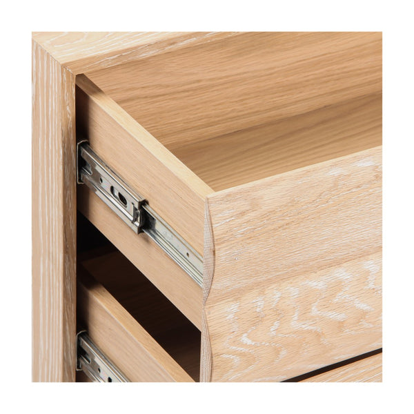 Union Home Estelle Nightstand - Modern Oak Storage With Geometric Design And Steel Legs For A Chic Bedroom Upgrade Cerused Oak Fsc Certified Oak Wood,Mild Steel Bdm00245