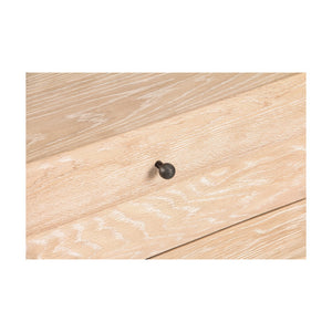 Union Home Estelle Nightstand - Modern Oak Storage With Geometric Design And Steel Legs For A Chic Bedroom Upgrade Cerused Oak Fsc Certified Oak Wood,Mild Steel Bdm00245