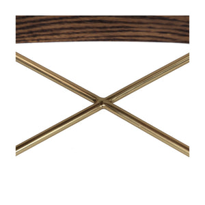 Union Home Flora Nightstand - Modern Deco Design With Champagne Brass Legs And Solid Oak For Chic Storage Solutions Light Walnut,Champange Brass Fsc Certified Oak Wood,Mild Steel Bdm00246