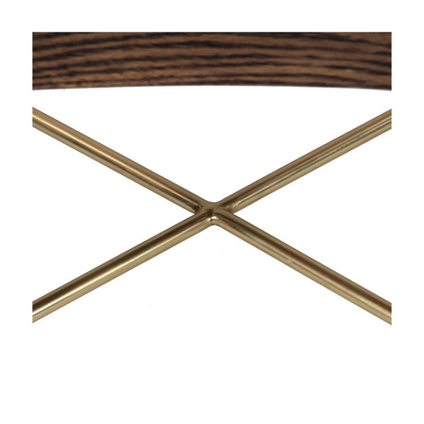 Union Home Flora Nightstand - Modern Deco Design With Champagne Brass Legs And Solid Oak For Chic Storage Solutions Light Walnut,Champange Brass Fsc Certified Oak Wood,Mild Steel Bdm00246