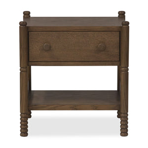 Union Home Molly Oak Nightstand - Modern Cottage Charm With Solid Wood Legs, Custom Pulls & Extra Storage Shelf Light Walnut Finish Fsc Certified Oak Wood,Oak Veneer Bdm00261