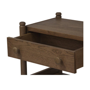 Union Home Molly Oak Nightstand - Modern Cottage Charm With Solid Wood Legs, Custom Pulls & Extra Storage Shelf Light Walnut Finish Fsc Certified Oak Wood,Oak Veneer Bdm00261