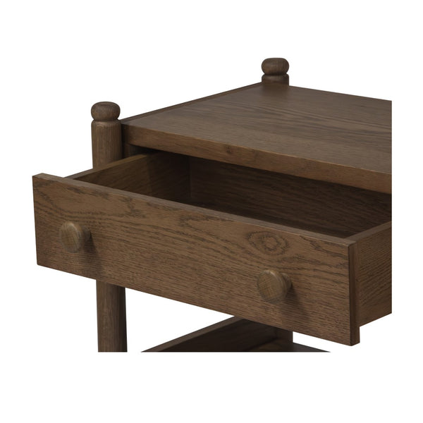 Union Home Molly Oak Nightstand - Modern Cottage Charm With Solid Wood Legs, Custom Pulls & Extra Storage Shelf Light Walnut Finish Fsc Certified Oak Wood,Oak Veneer Bdm00261