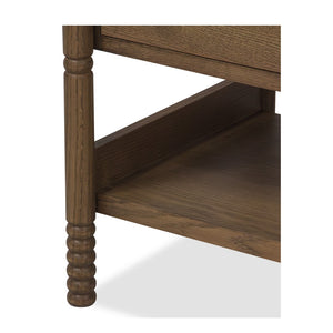 Union Home Molly Oak Nightstand - Modern Cottage Charm With Solid Wood Legs, Custom Pulls & Extra Storage Shelf Light Walnut Finish Fsc Certified Oak Wood,Oak Veneer Bdm00261