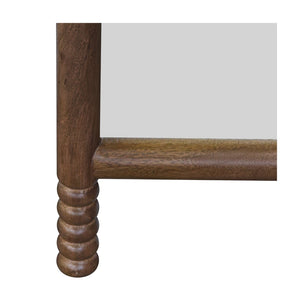 Union Home Molly Solid Wood Floor Mirror - Classic Cottage Design With Modern Touch In Light Walnut Finish Light Walnut Finish Plantation Grown Hardwood Bdm00266