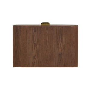 Union Home Corrin Wall Mounted Nightstand: Stylish Space-saving Design With Solid Wood Drawer & Brass Pull Light Walnut Plantation Grown Acacia Wood Bdm00267