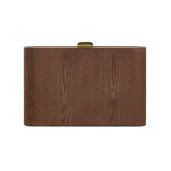 Union Home Corrin Wall Mounted Nightstand: Stylish Space-saving Design With Solid Wood Drawer & Brass Pull Light Walnut Plantation Grown Acacia Wood Bdm00267