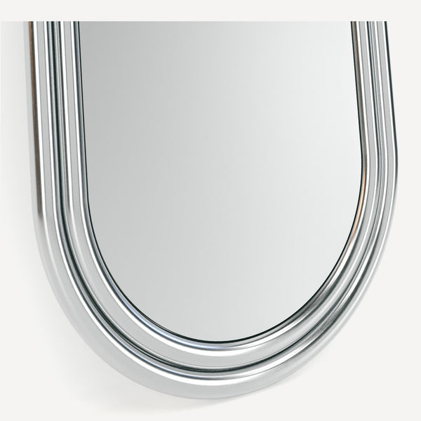 Union Home Dune Chrome Mirror - Bold Floor Mirror For Modern Eclectic Homes, Adding Style And Fun To Any Room Chrome Stainless Steel,Glass, Bdm00284