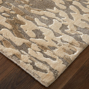 Feizy Rugs Braden Abstract Neutral Area Rug Soft Undyed Yarn Transitional Living Room Accent BDN8A52FIVYGRYE10