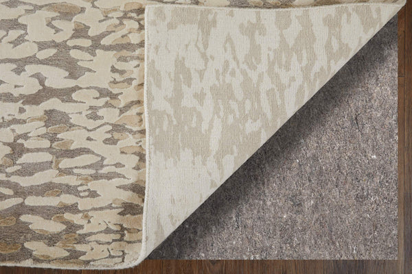 Feizy Rugs Braden Abstract Neutral Area Rug Soft Undyed Yarn Transitional Living Room Accent BDN8A52FIVYGRYE10
