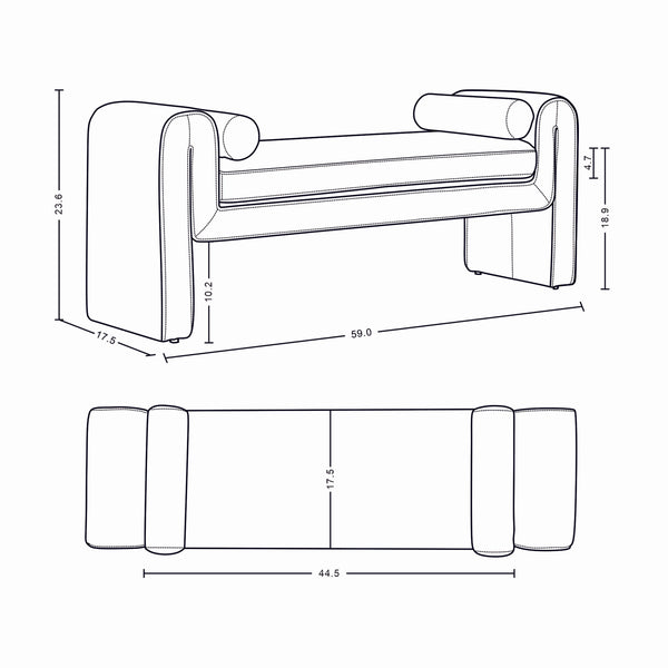 Concord Bench in Dove BE001-DO Manhattan Comfort