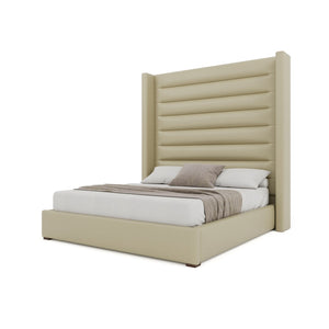 Nativa Interiors Aylet Horizontal Channel Tufted Upholstered Bed Cream  Bed-aylet-hc-hi-kn-vin-cream
