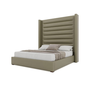 Nativa Interiors Aylet Horizontal Channel Tufted Upholstered Bed Stone  Bed-aylet-hc-hi-kn-vin-stone