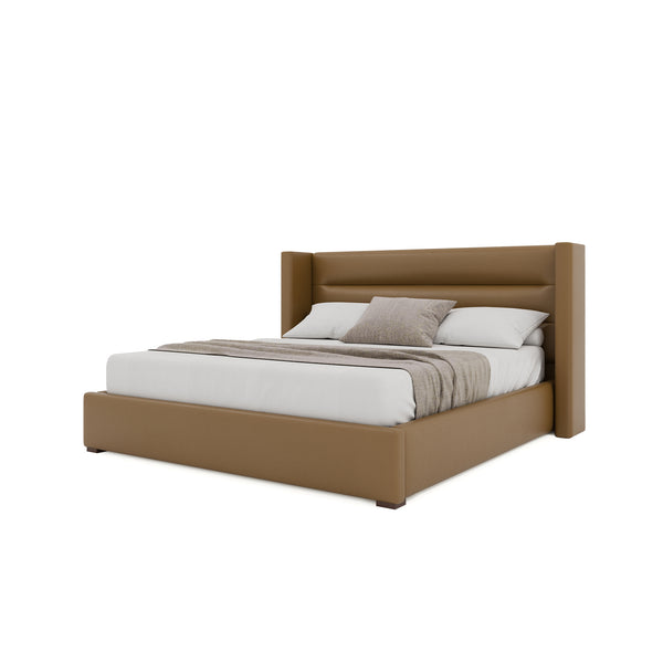 Nativa Interiors Aylet Horizontal Channel Tufted Upholstered Bed Caramel  Bed-aylet-hc-low-ca-vin-caramel