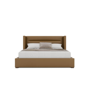 Nativa Interiors Aylet Horizontal Channel Tufted Upholstered Bed Caramel  Bed-aylet-hc-low-ca-vin-caramel