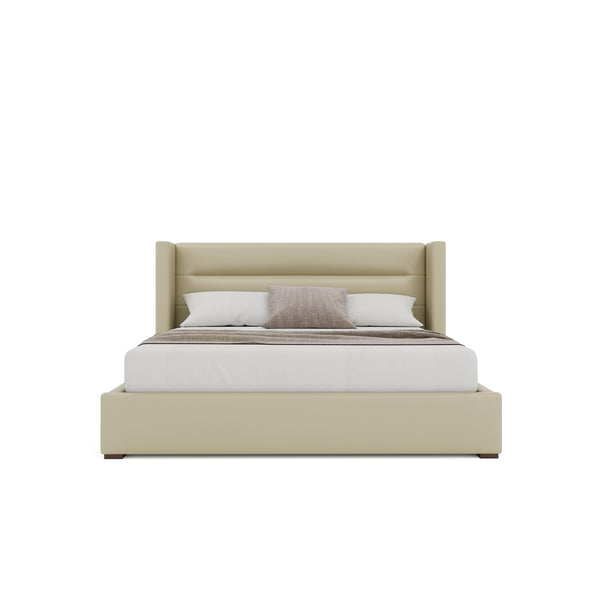 Nativa Interiors Aylet Horizontal Channel Tufted Upholstered Bed Cream  Bed-aylet-hc-low-qn-vin-cream
