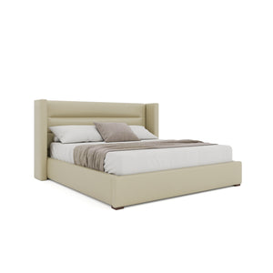 Nativa Interiors Aylet Horizontal Channel Tufted Upholstered Bed Cream  Bed-aylet-hc-low-qn-vin-cream