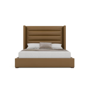 Nativa Interiors Aylet Horizontal Channel Tufted Upholstered Bed Caramel  Bed-aylet-hc-mid-kn-vin-caramel