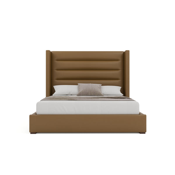 Nativa Interiors Aylet Horizontal Channel Tufted Upholstered Bed Caramel  Bed-aylet-hc-mid-kn-vin-caramel