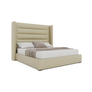 Nativa Interiors Aylet Horizontal Channel Tufted Upholstered Bed Cream  Bed-aylet-hc-mid-qn-vin-cream