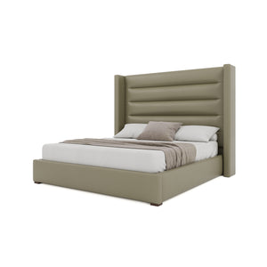 Nativa Interiors Aylet Horizontal Channel Tufted Upholstered Bed Stone  Bed-aylet-hc-mid-qn-vin-stone