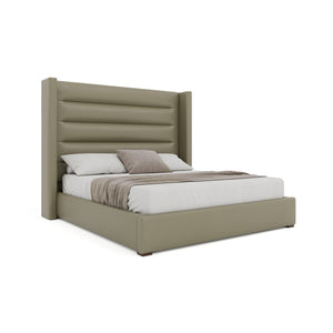 Nativa Interiors Aylet Horizontal Channel Tufted Upholstered Bed Stone  Bed-aylet-hc-mid-qn-vin-stone