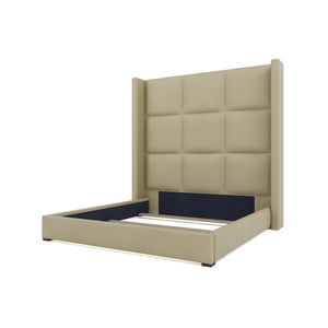 Nativa Interiors Aylet Square Tufted Upholstered Bed Cream  Bed-aylet-sq-hi-kn-vin-cream