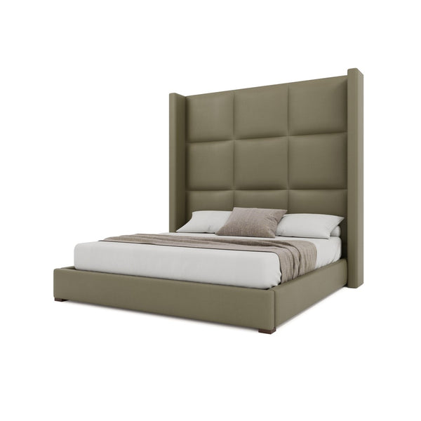 Nativa Interiors Aylet Square Tufted Upholstered Bed Stone  Bed-aylet-sq-hi-qn-vin-stone