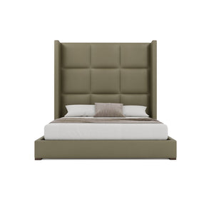 Nativa Interiors Aylet Square Tufted Upholstered Bed Stone  Bed-aylet-sq-hi-qn-vin-stone