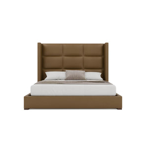 Nativa Interiors Aylet Square Tufted Upholstered Bed Caramel  Bed-aylet-sq-mid-kn-vin-caramel