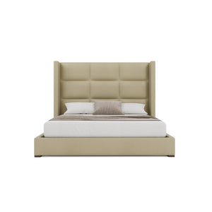 Nativa Interiors Aylet Square Tufted Upholstered Bed Cream  Bed-aylet-sq-mid-qn-vin-cream