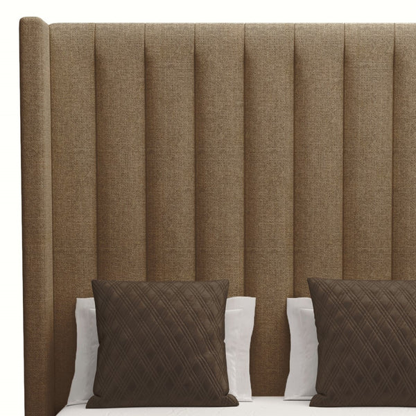 Nativa Interiors Aylet Vertical Channel Tufted Upholstered Bed Brown  Bed-aylet-vc-hi-kn-pf-brown