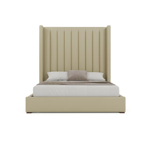 Nativa Interiors Aylet Vertical Channel Tufted Upholstered Bed Cream  Bed-aylet-vc-hi-qn-vin-cream