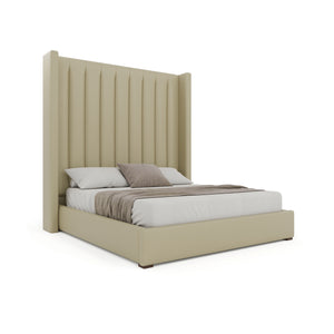 Nativa Interiors Aylet Vertical Channel Tufted Upholstered Bed Cream  Bed-aylet-vc-hi-qn-vin-cream