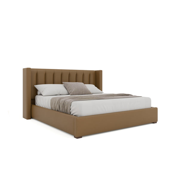 Nativa Interiors Aylet Vertical Channel Tufted Upholstered Bed Caramel  Bed-aylet-vc-low-ca-vin-caramel