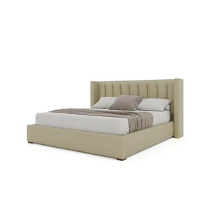 Nativa Interiors Aylet Vertical Channel Tufted Upholstered Bed Cream  Bed-aylet-vc-low-ca-vin-cream