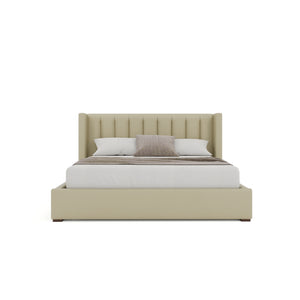 Nativa Interiors Aylet Vertical Channel Tufted Upholstered Bed Cream  Bed-aylet-vc-low-ca-vin-cream