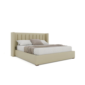 Nativa Interiors Aylet Vertical Channel Tufted Upholstered Bed Cream  Bed-aylet-vc-low-ca-vin-cream