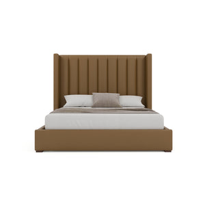 Nativa Interiors Aylet Vertical Channel Tufted Upholstered Bed Caramel  Bed-aylet-vc-mid-qn-vin-caramel