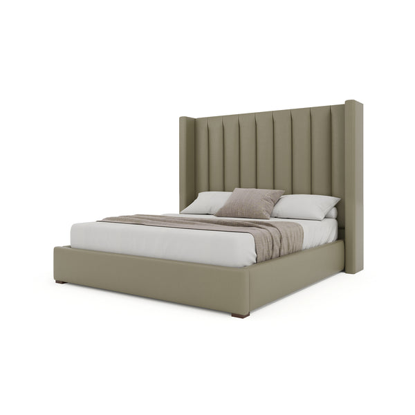 Nativa Interiors Aylet Vertical Channel Tufted Upholstered Bed Stone  Bed-aylet-vc-mid-qn-vin-stone