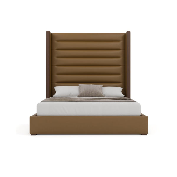 Nativa Interiors Irenne Horizontal Channel Tufted Upholstered Bed Caramel  Bed-irenne-hc-hi-kn-vin-caramel
