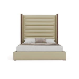 Nativa Interiors Irenne Horizontal Channel Tufted Upholstered Bed Cream  Bed-irenne-hc-hi-kn-vin-cream